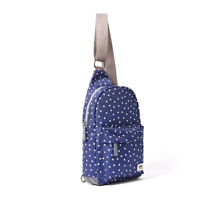 Willesden Sling Bag in Navy Polka Dot