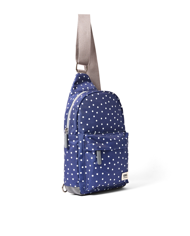 Willesden Sling Bag in Navy Polka Dot