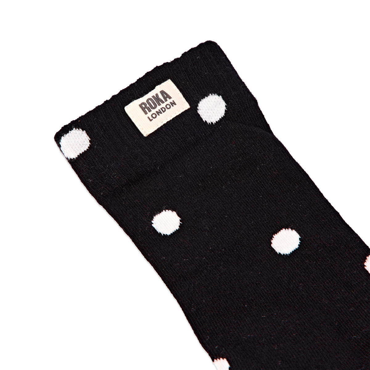 Wimbledon Crew Socks for Women in Black Dot