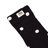 Wimbledon Crew Socks for Women in Black Dot