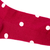 Wimbledon Crew Socks for Women in Granita Red Dot