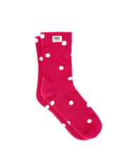 Wimbledon Crew Socks for Women in Granita Red Dot
