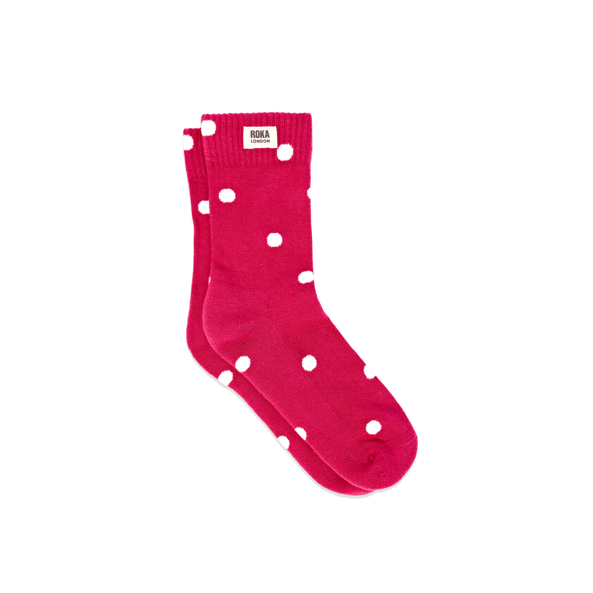 Wimbledon Crew Socks for Women in Granita Red Dot