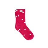 Wimbledon Crew Socks for Women in Granita Red Dot