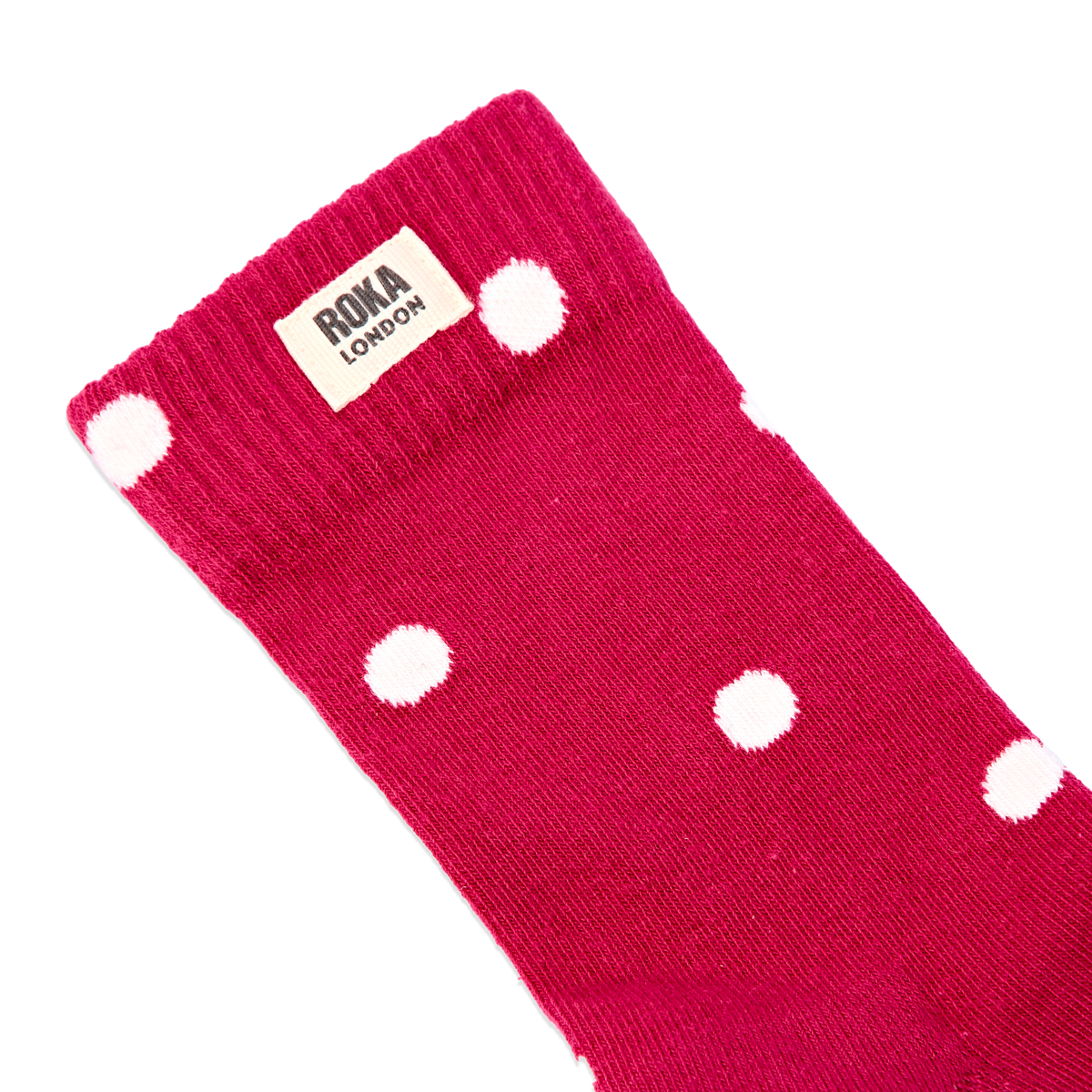 Wimbledon Crew Socks for Women in Granita Red Dot