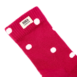 Wimbledon Crew Socks for Women in Granita Red Dot