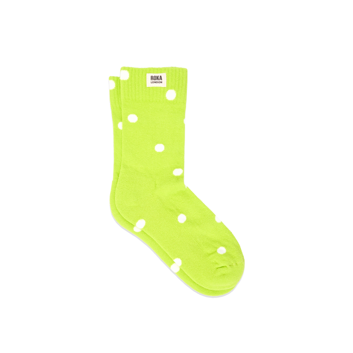 Wimbledon Crew Socks for Women in Lime Dot