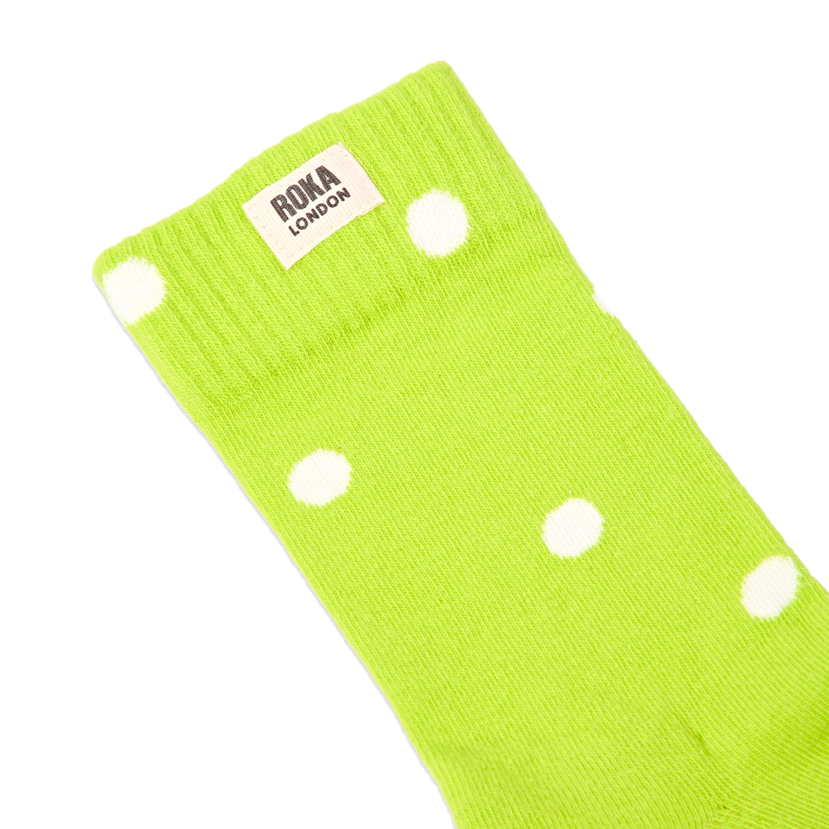 Wimbledon Crew Socks for Women in Lime Dot