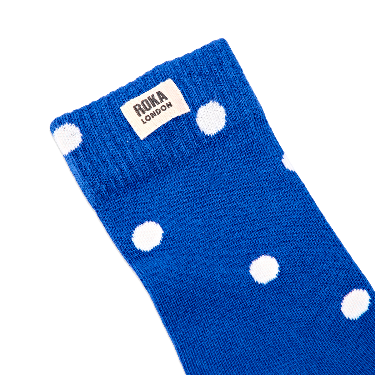 Wimbledon Crew Socks for Women in Malibu Blue Dot