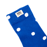 Wimbledon Crew Socks for Women in Malibu Blue Dot