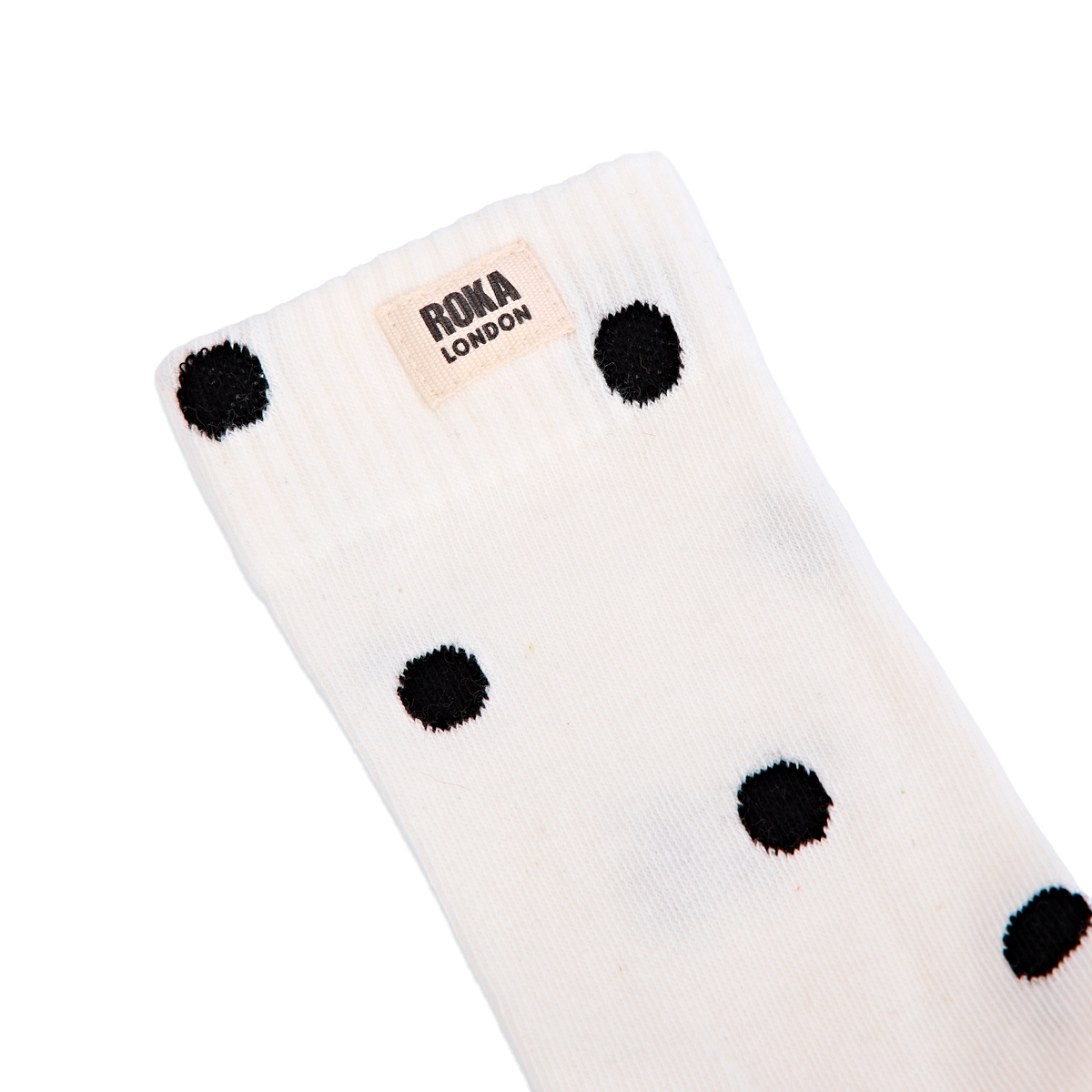 Wimbledon Crew Socks for Women in Marshmallow Dot