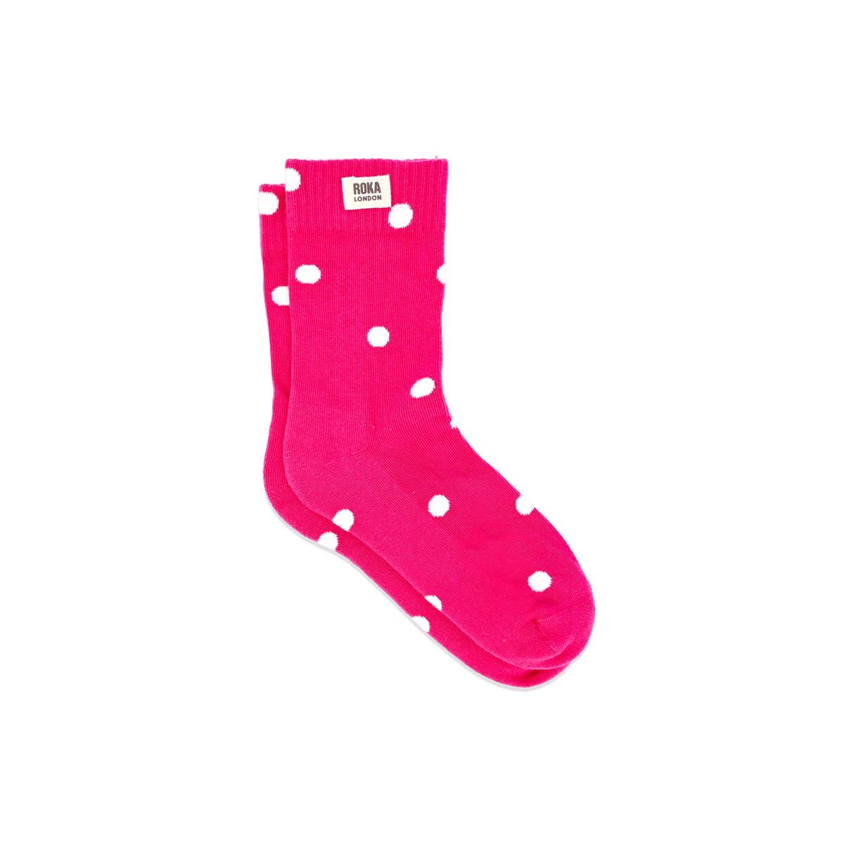 Wimbledon Crew Socks for Women in Pink Dot