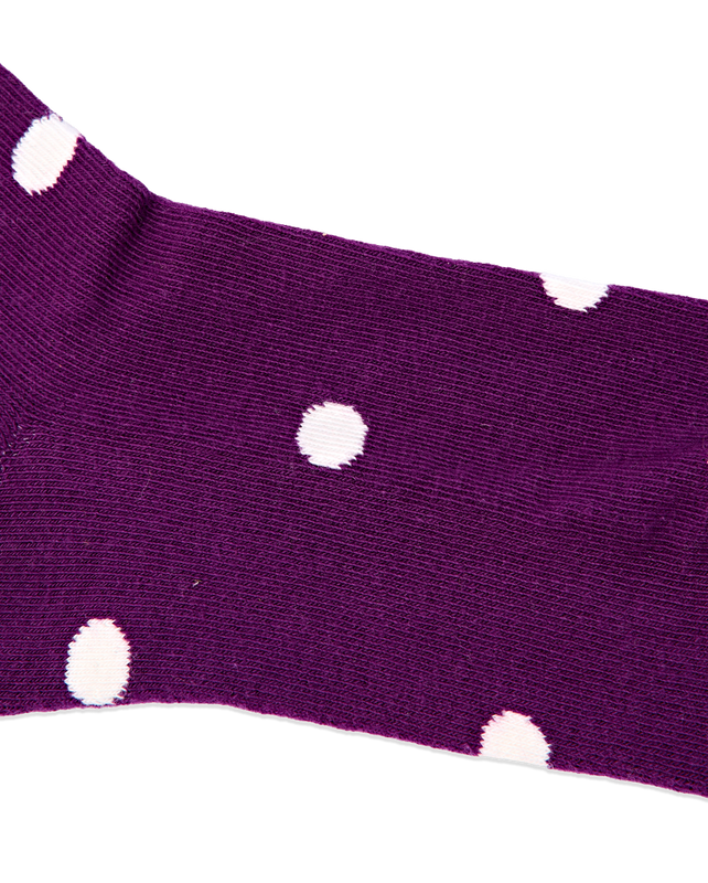 Wimbledon Crew Socks for Women in Purple Dot