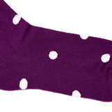 Wimbledon Crew Socks for Women in Purple Dot