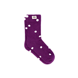 Wimbledon Crew Socks for Women in Purple Dot
