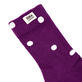 Wimbledon Crew Socks for Women in Purple Dot