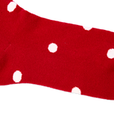 Wimbledon Crew Socks for Women in Scarlet Dot