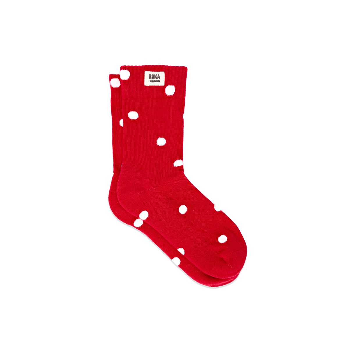 Wimbledon Crew Socks for Women in Scarlet Dot