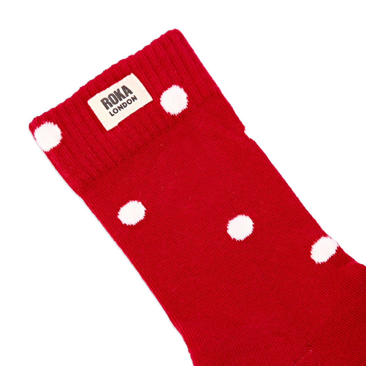 Wimbledon Crew Socks for Women in Scarlet Dot