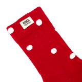 Wimbledon Crew Socks for Women in Scarlet Dot