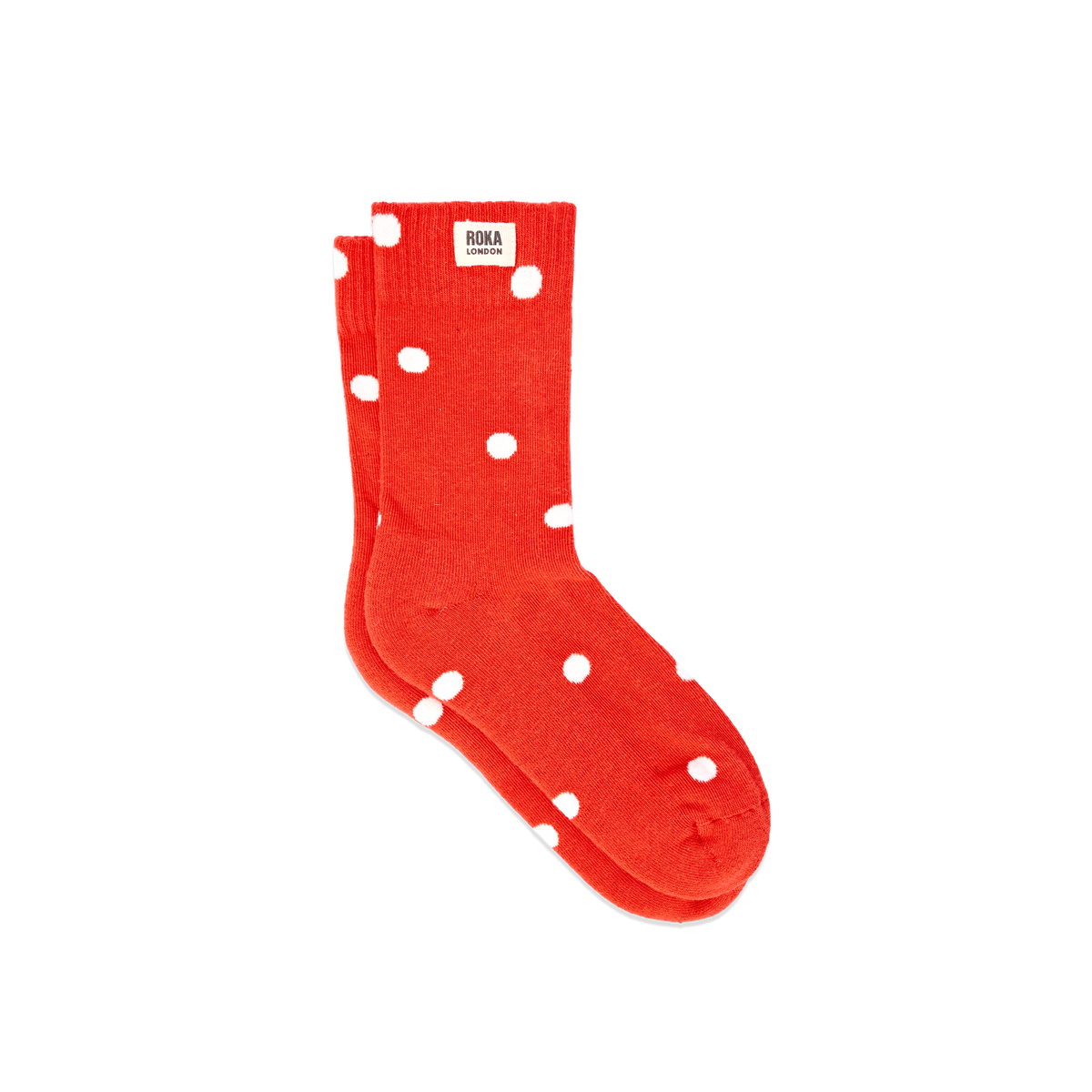 Wimbledon Crew Socks for Women in Spicy Orange Dot