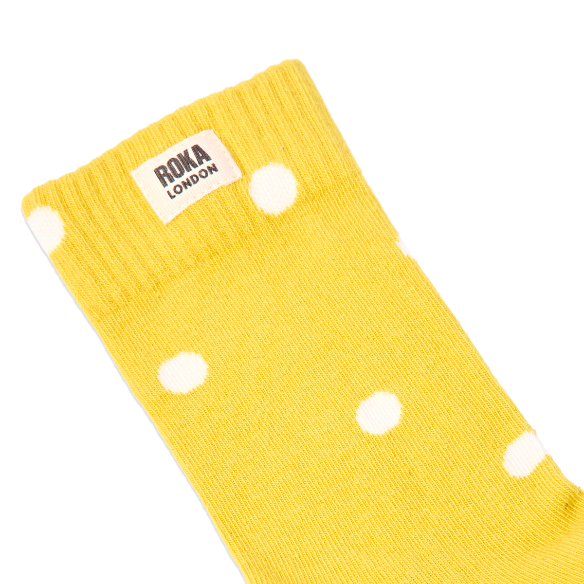 Wimbledon Crew Socks for Women in Summer Yellow Dot
