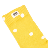 Wimbledon Crew Socks for Women in Summer Yellow Dot