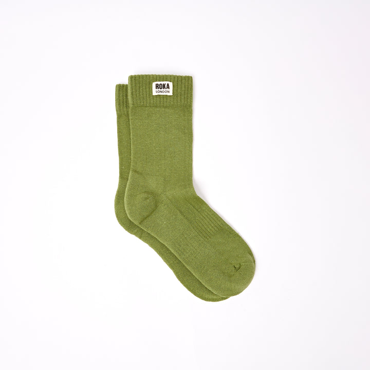 Wimbledon Crew Socks for Women in Avocado