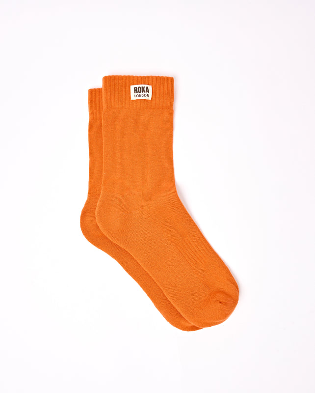 Wimbledon Crew Socks for Women in Burnt Orange