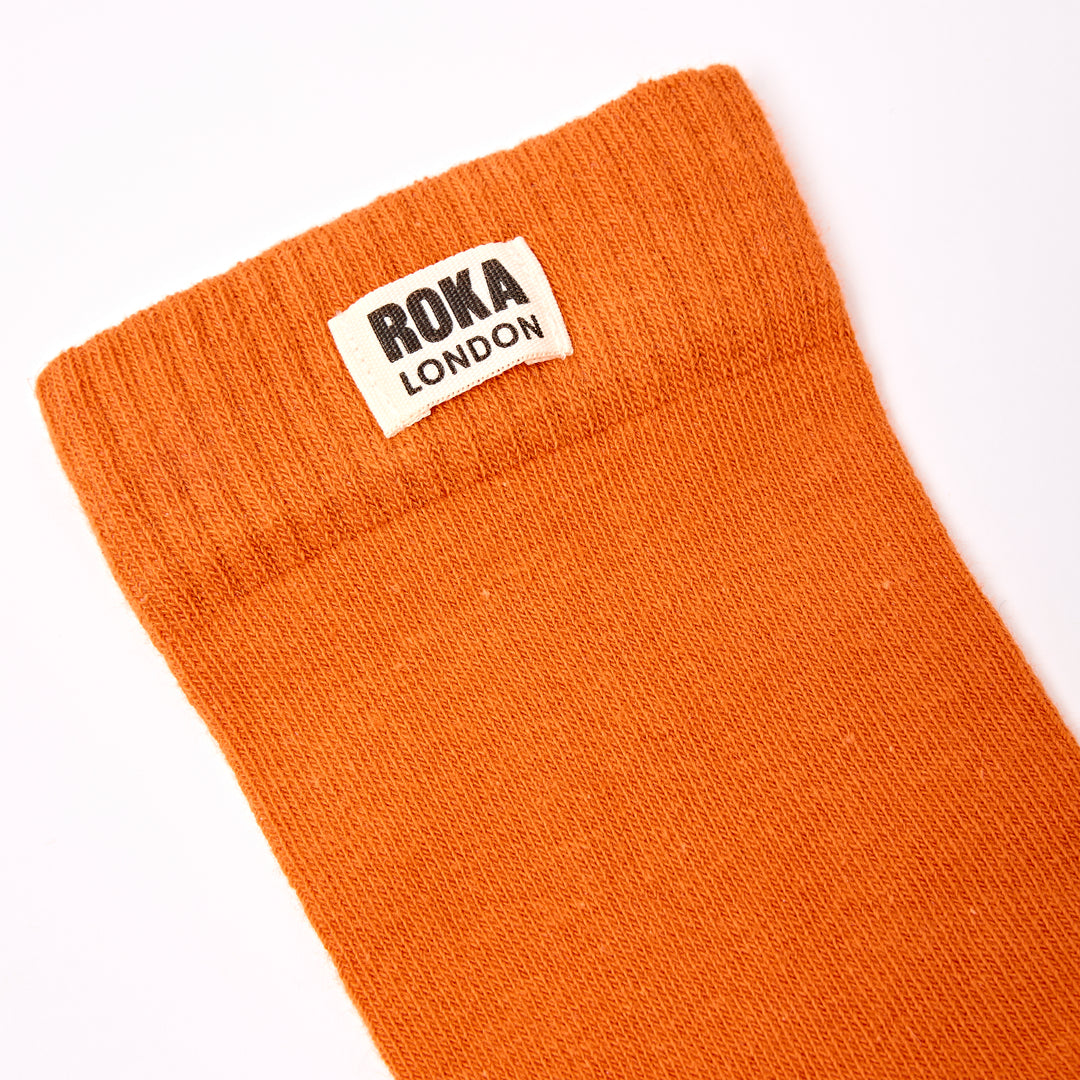 Wimbledon Crew Socks for Women in Burnt Orange
