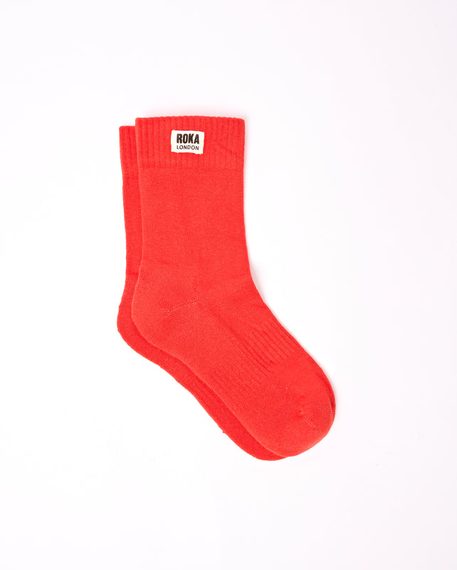 Wimbledon Crew Socks for Women in Cranberry