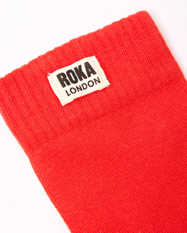 Wimbledon Crew Socks for Women in Cranberry