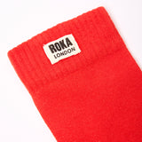 Wimbledon Crew Socks for Women in Cranberry
