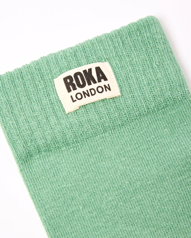 Wimbledon Crew Socks for Women in Matcha