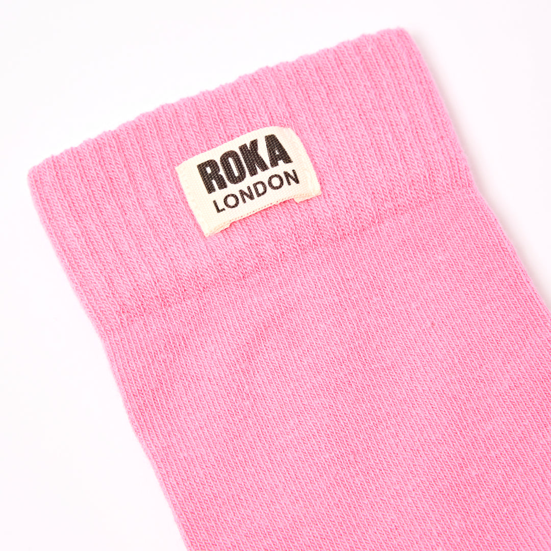 Wimbledon Crew Socks for Women in Pink Carnation