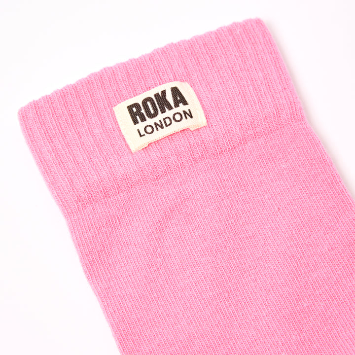 Wimbledon Crew Socks for Women in Pink Carnation