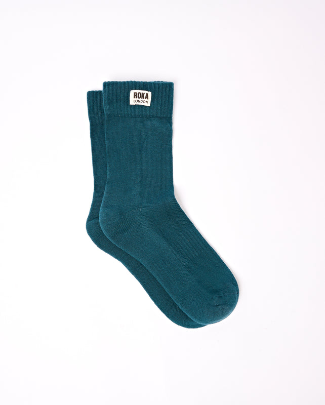 Wimbledon Crew Socks for Women in Teal