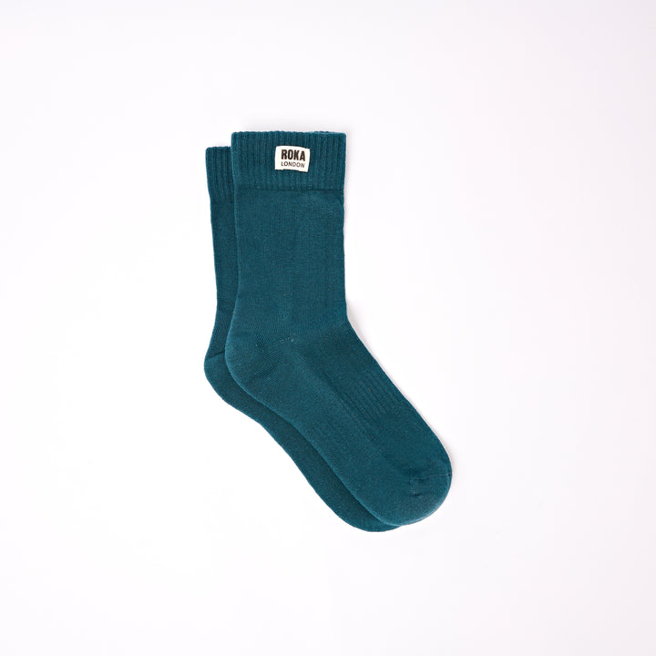 Wimbledon Crew Socks for Women in Teal