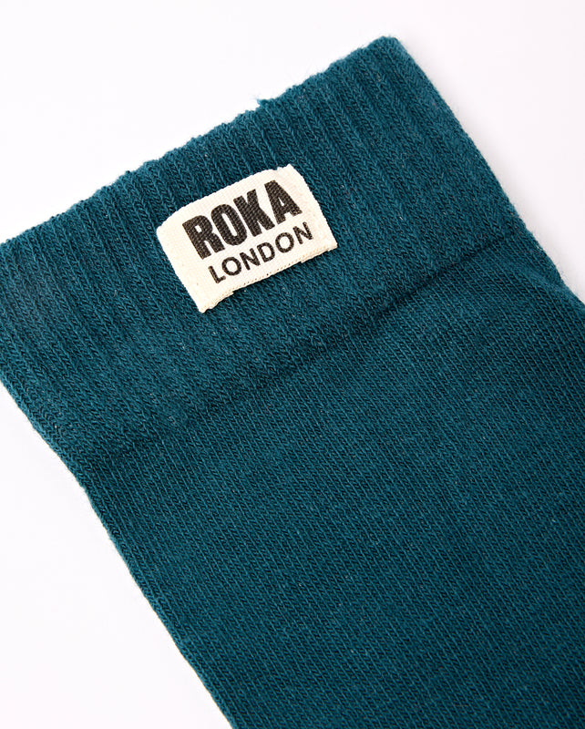 Wimbledon Crew Socks for Women in Teal