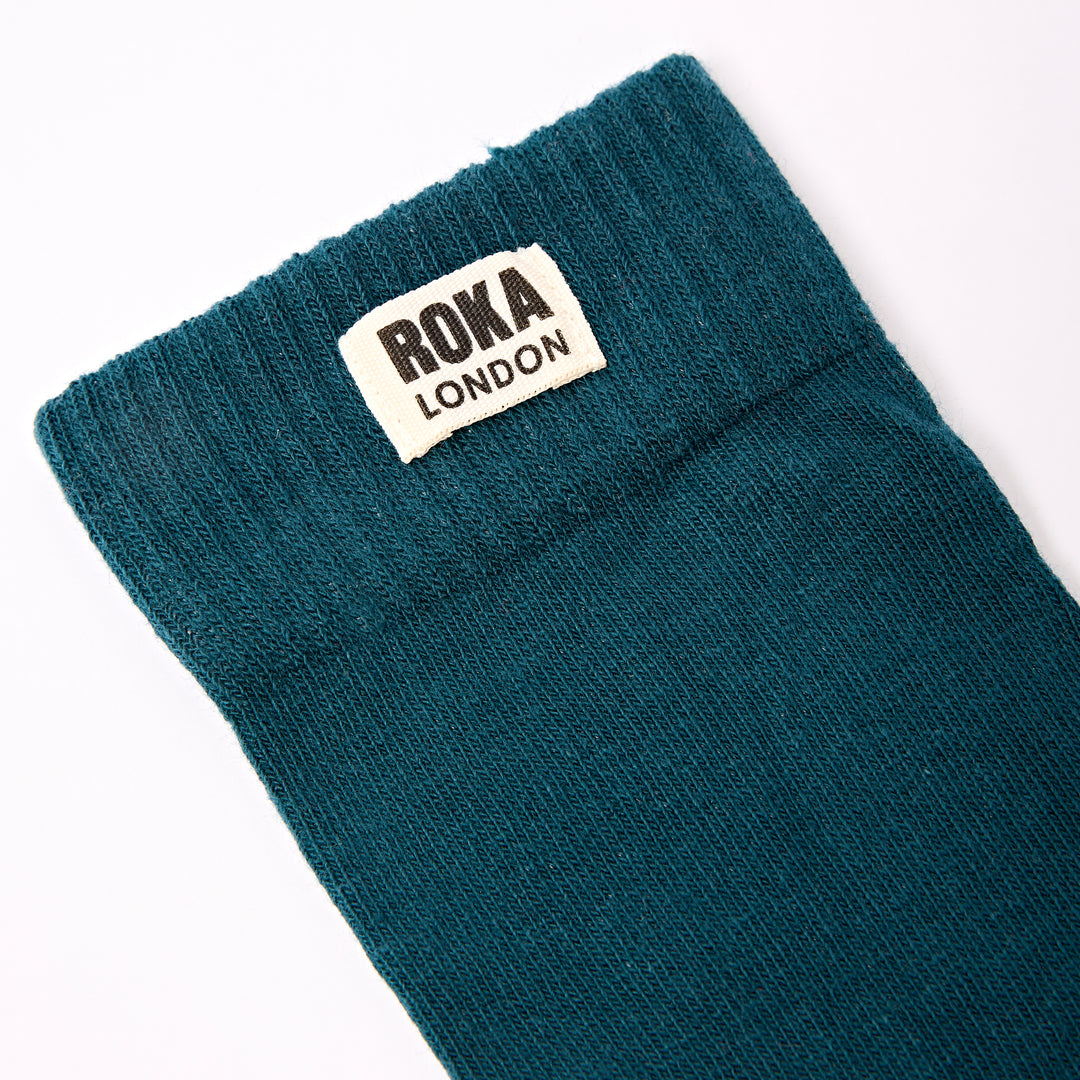 Wimbledon Crew Socks for Women in Teal