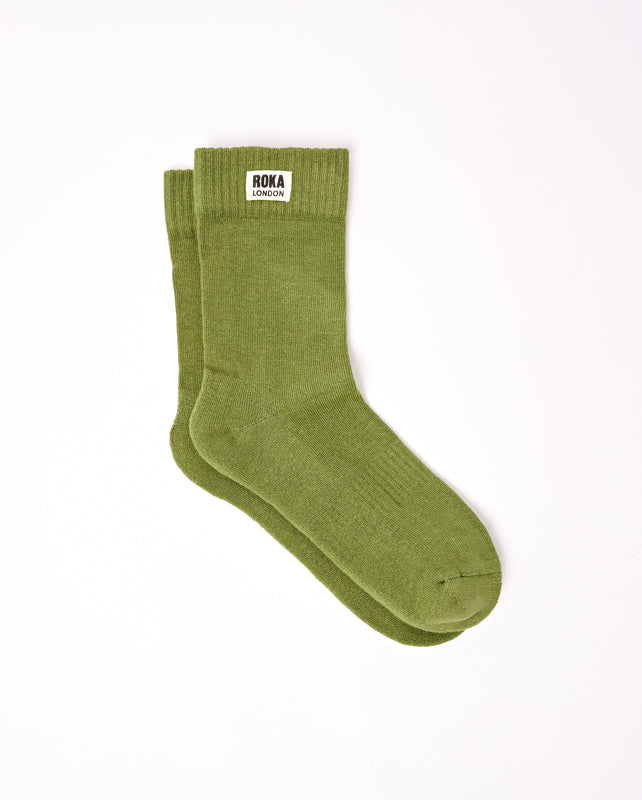 Wimbledon Crew Socks for Men in Avocado