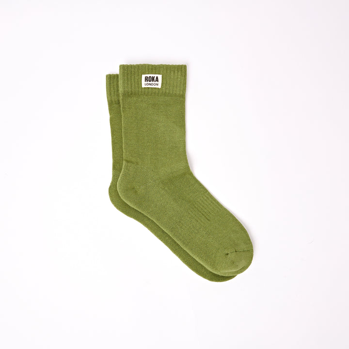 Wimbledon Crew Socks for Men in Avocado