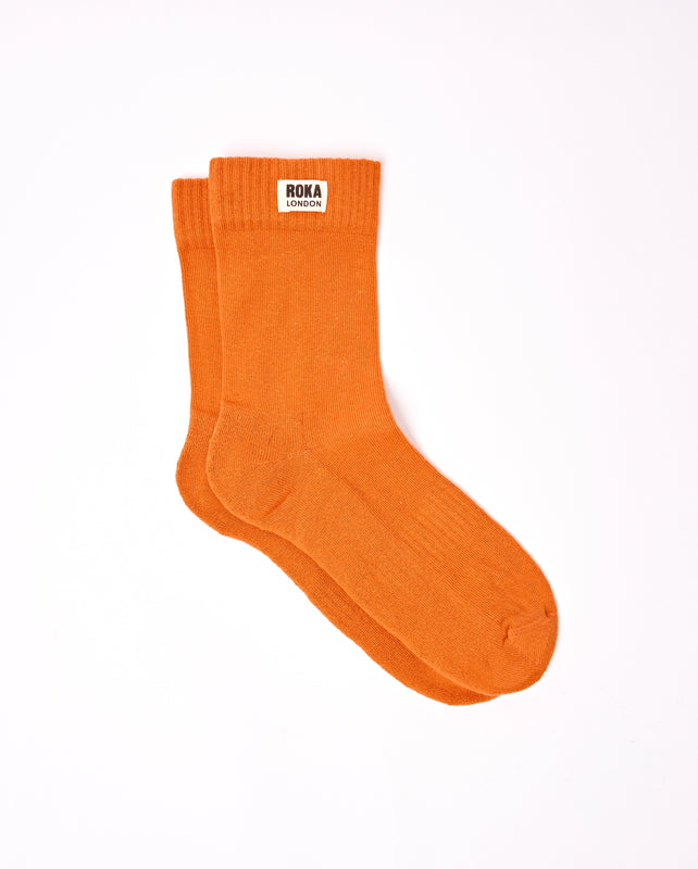 Wimbledon Crew Socks for Men in Burnt Orange