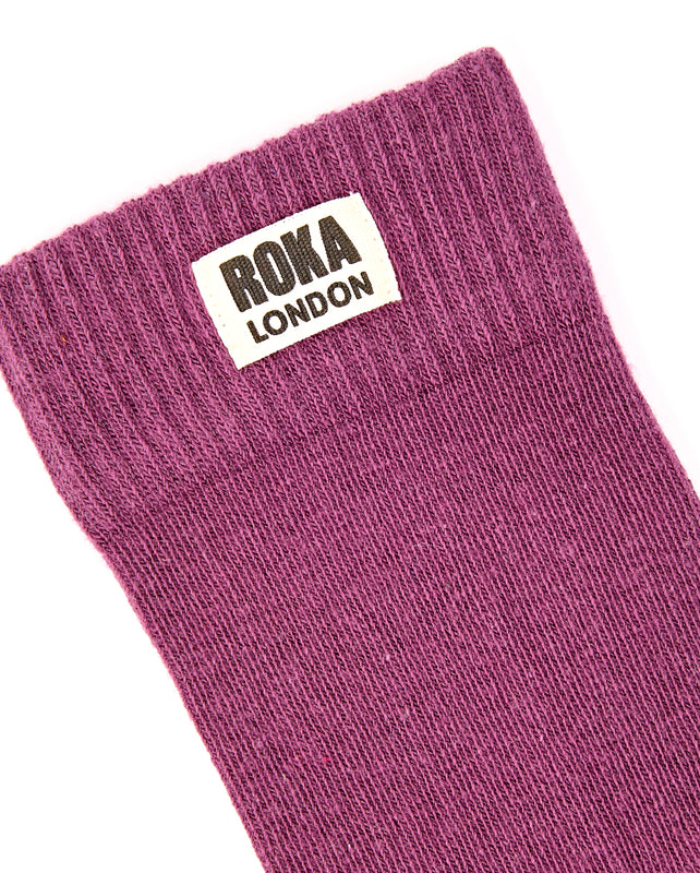 Wimbledon Crew Socks for Women in Berry
