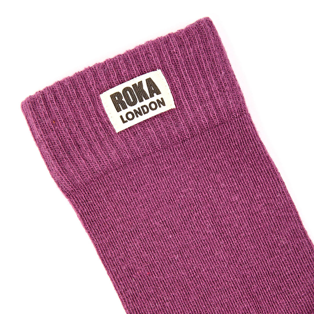 Wimbledon Crew Socks for Women in Berry