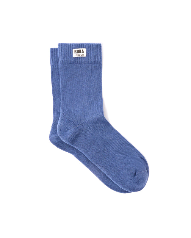 Wimbledon Crew Socks for Men in Coastal Blue