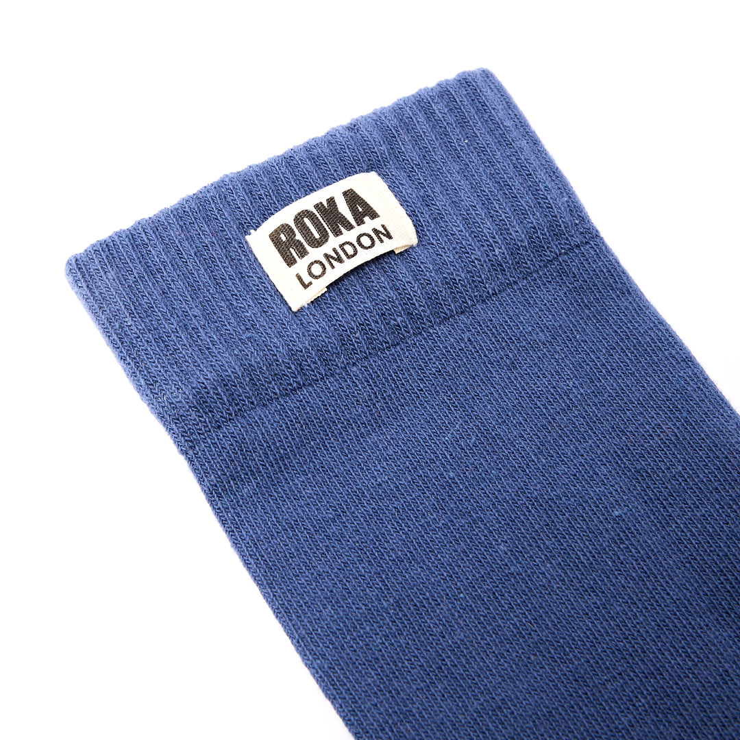 Wimbledon Crew Socks for Men in Coastal Blue