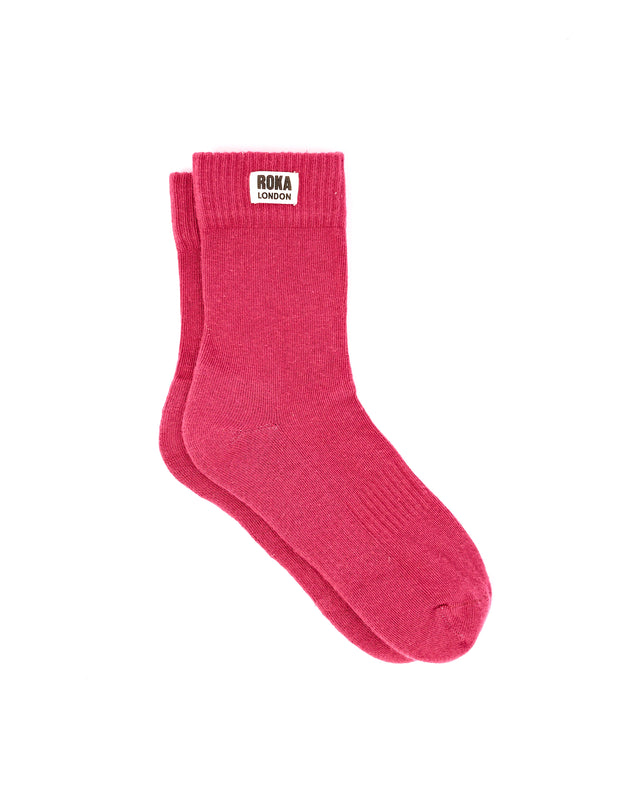 Wimbledon Crew Socks for Women in Granita Red