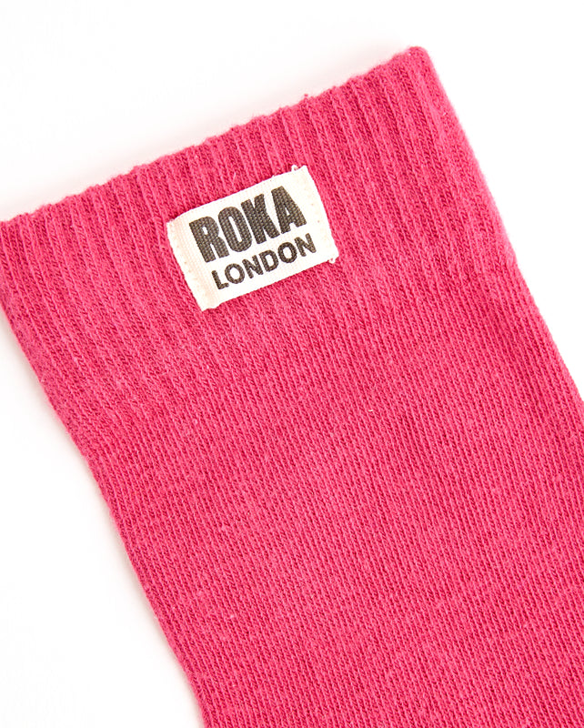 Wimbledon Crew Socks for Women in Granita Red