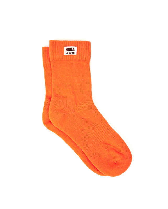 Wimbledon Crew Socks for Women in Jaffa Orange